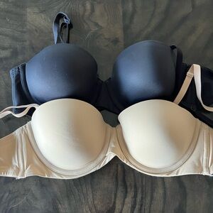 Maidenform Black and Beige Strapless Bras